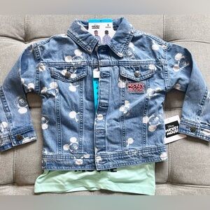 NWT Disney Mickey Mouse Soft Denim Jacket and Tee Set Toddler 4T